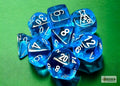 TRANSLUCENT TROP BLU/WHT 7-DIE SET W/ BONUS DIE